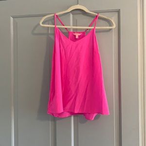 Lilly Pulitzer pink silk top size medium